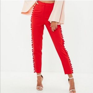 NWT ✨ missguided red tassel pants size 8